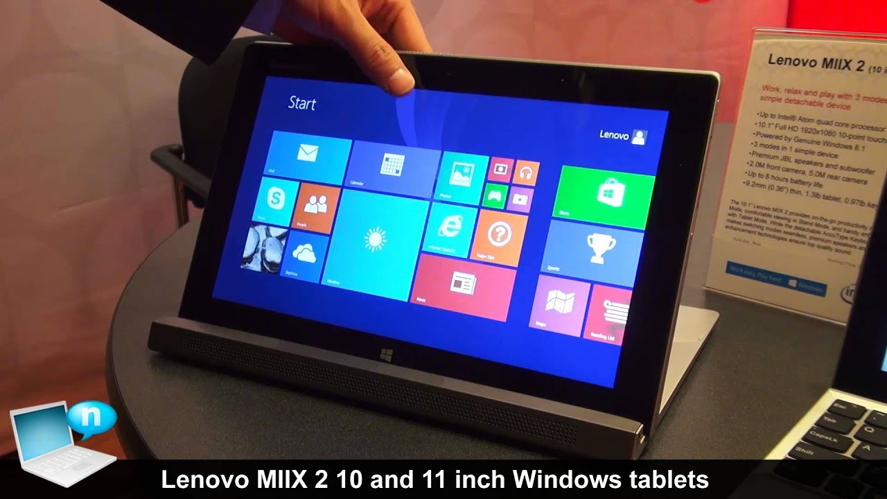 Lenovo MIIX 2 10-inch and MIIX 2 11-inch, Windows tablet