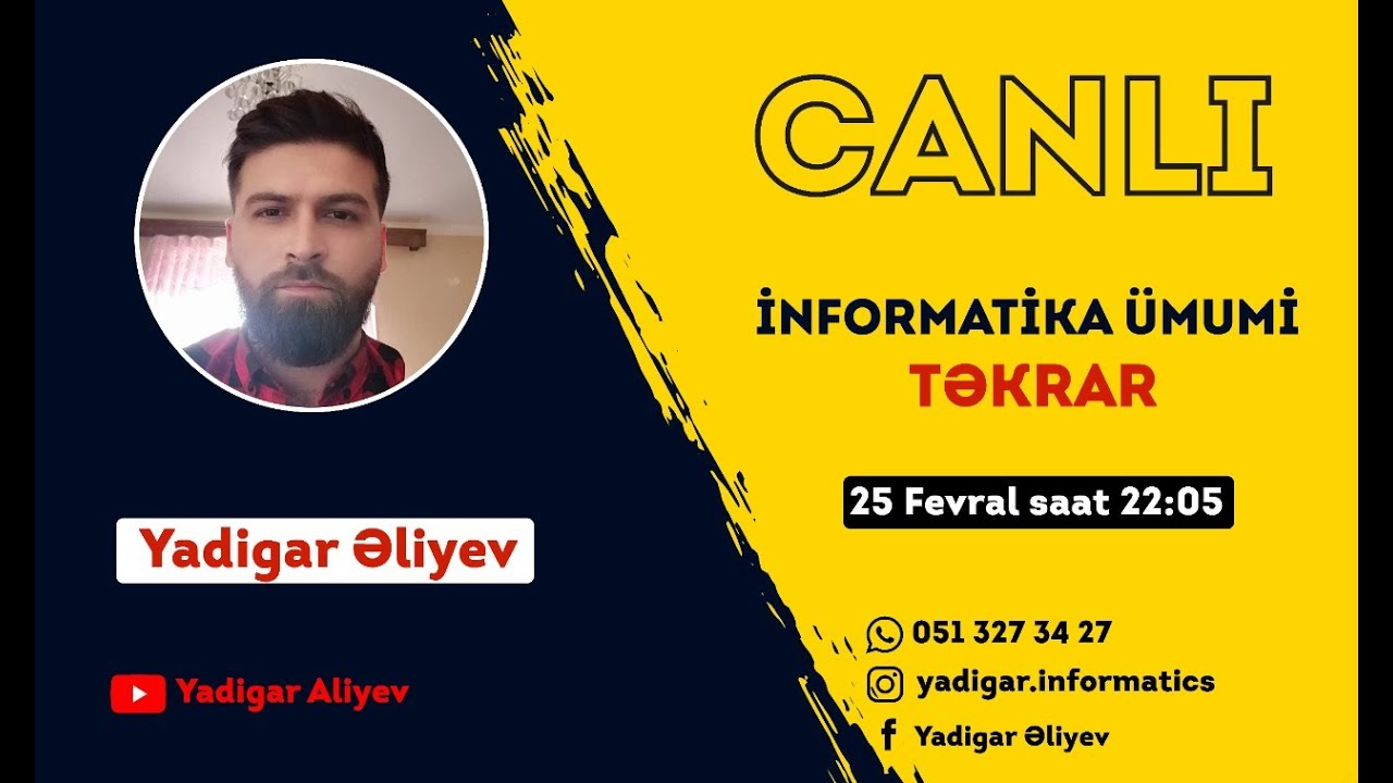ÜMUMİ İNFORMATİKA TƏKRAR