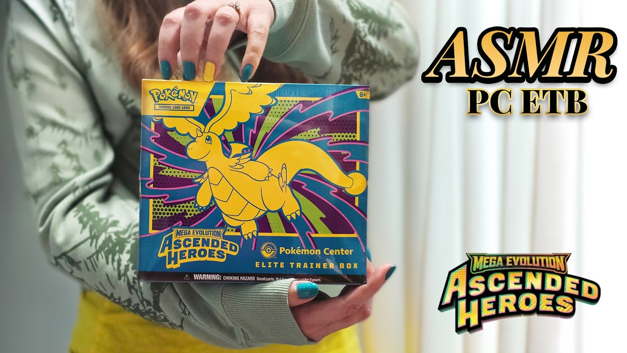 [ASMR] Ascended Heroes ETB 💛 Whispered Pokémon Card Unboxing 💖 Nail Tapping and Mouth Sounds