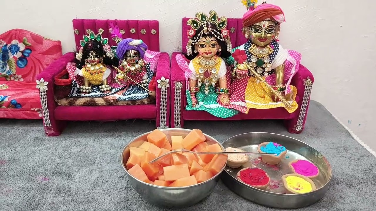 🦚🦚 Ladli Lalju ke🥰🥰🌺 rangbhari ekadashi vlog ❤️ Radhe Radhe 🦚🌺🥰
