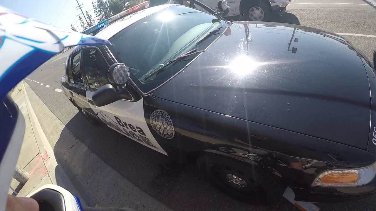 Motorized Bike pulled over by police
