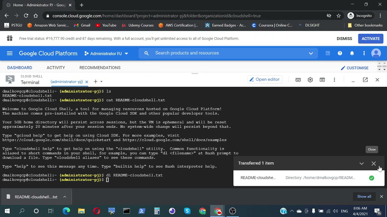GCP CloudShell