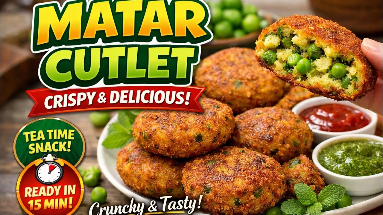 Crispy Matar Cutlet Recipe | Winter Special Green Peas Cutlet