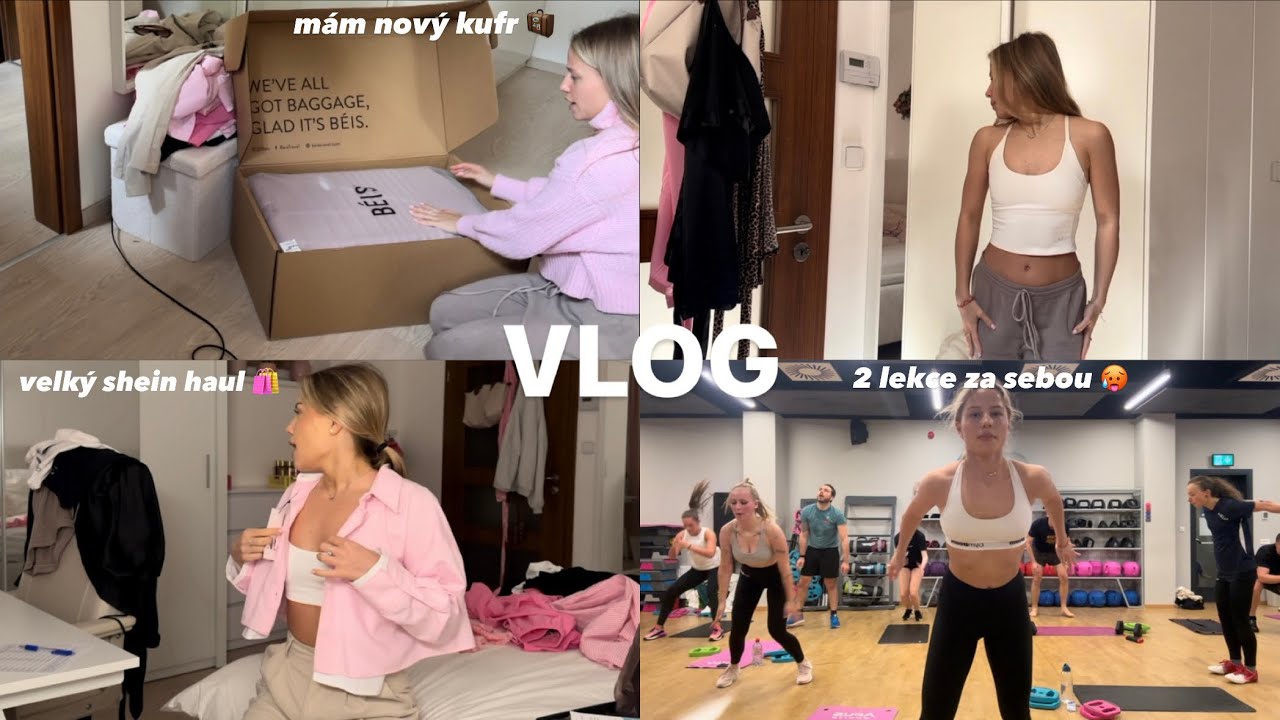VLOG - nový růžový kufr, velký shein haul, cvičení