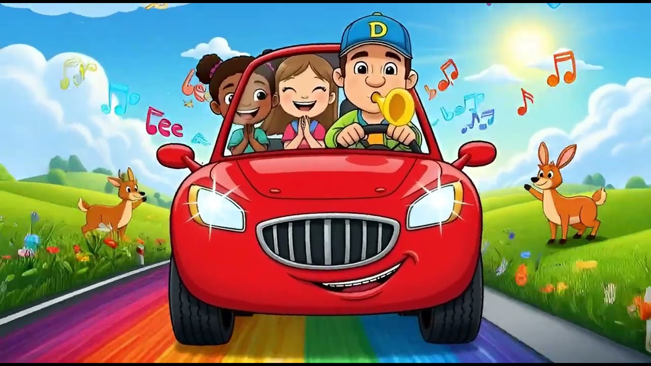 Wheels on the Car | Fun Style Kids Song | Rainbow Kids Club