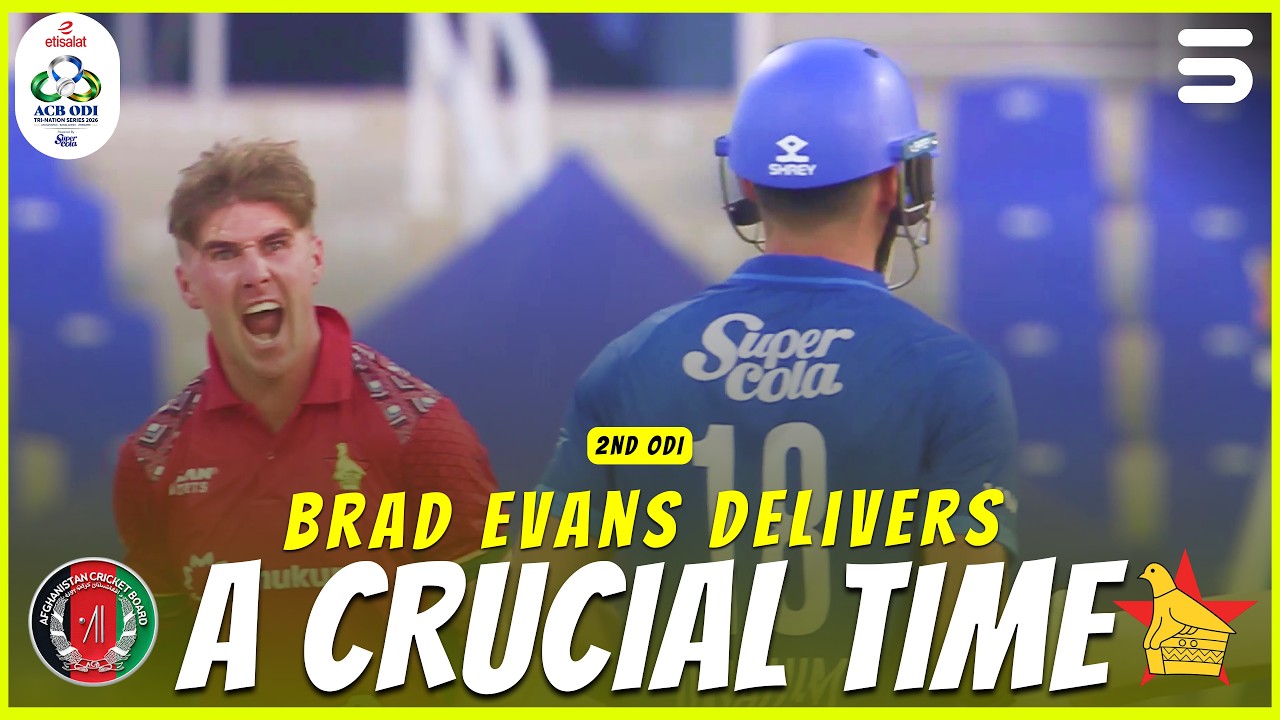 Brad Evans&rsquo; Match-Impacting 3-Wickets | Afghanistan vs Zimbabwe | Match 2 | ODI Tri-Series | M9R1K