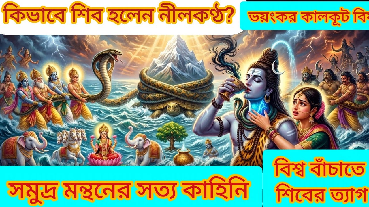 কিভাবে শিব হলেন নীলকণ্ঠ? | সমুদ্র মন্থনের অমৃতের রহস্য । Hindu Mythology Bangla