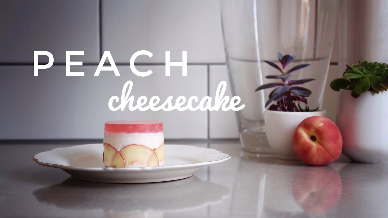 Peach Cheesecake (no bake, no gelatin or artificial colors, no coconut/cashews, easy vegan dessert)