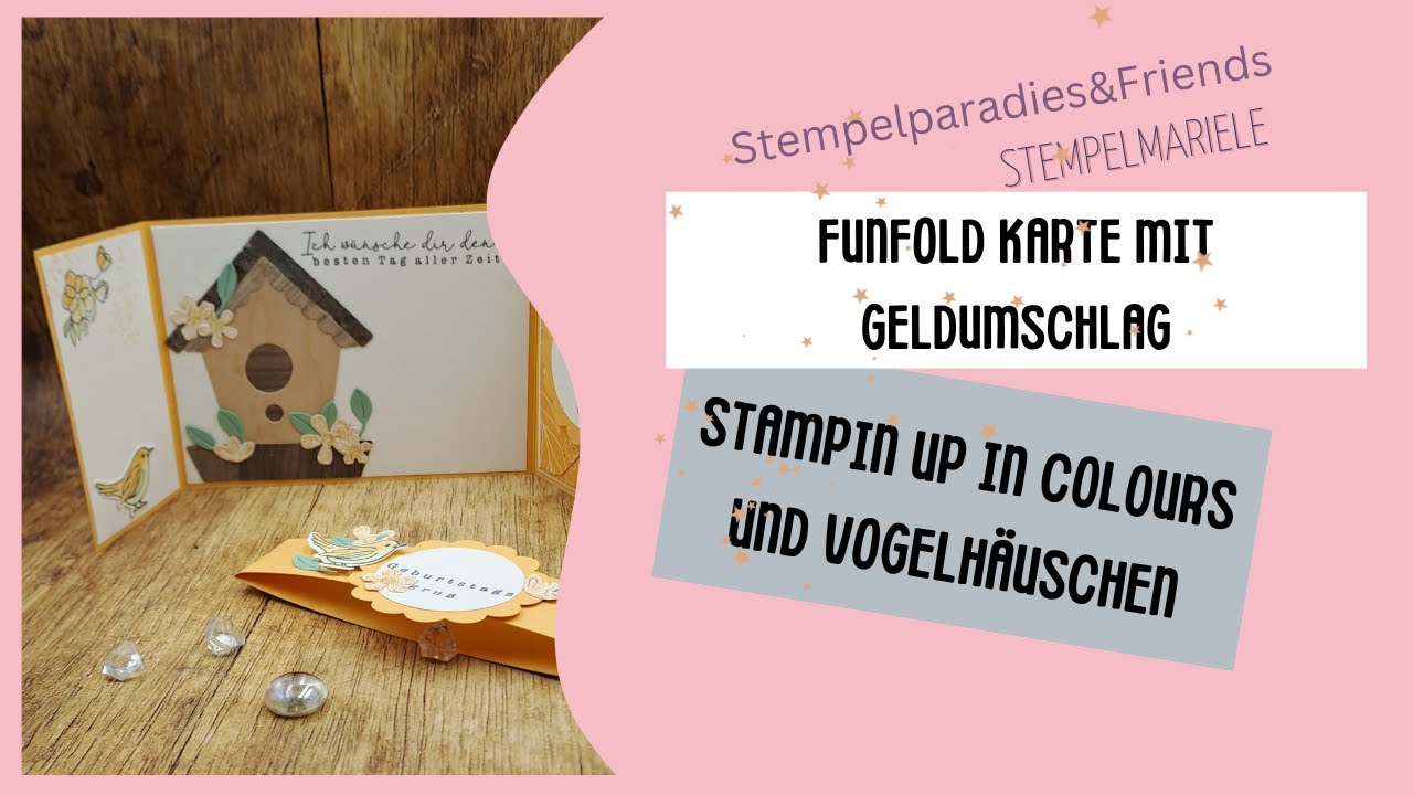 Funfoldkarte mit Umschlag basteln / Karte für Geld oder Gutschein mit StampinUp /Videohop In colours