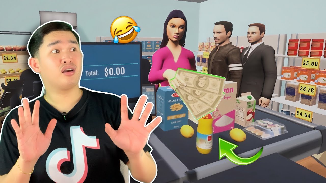 Kalokohan sa SUPERMARKET SIMULATOR (nagbantay ako sa tindahan)