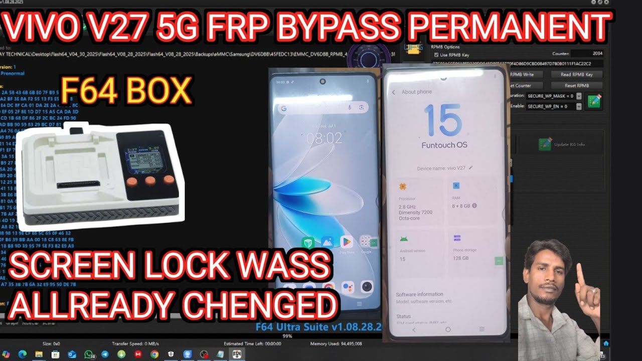 VIVO V27 5G FRP BYPASS PERMANENT/ VIVO 27 FRP UNLOCK #FLASH 64 BOX / HS_G1 /@Ajaytechnical-lj3mc