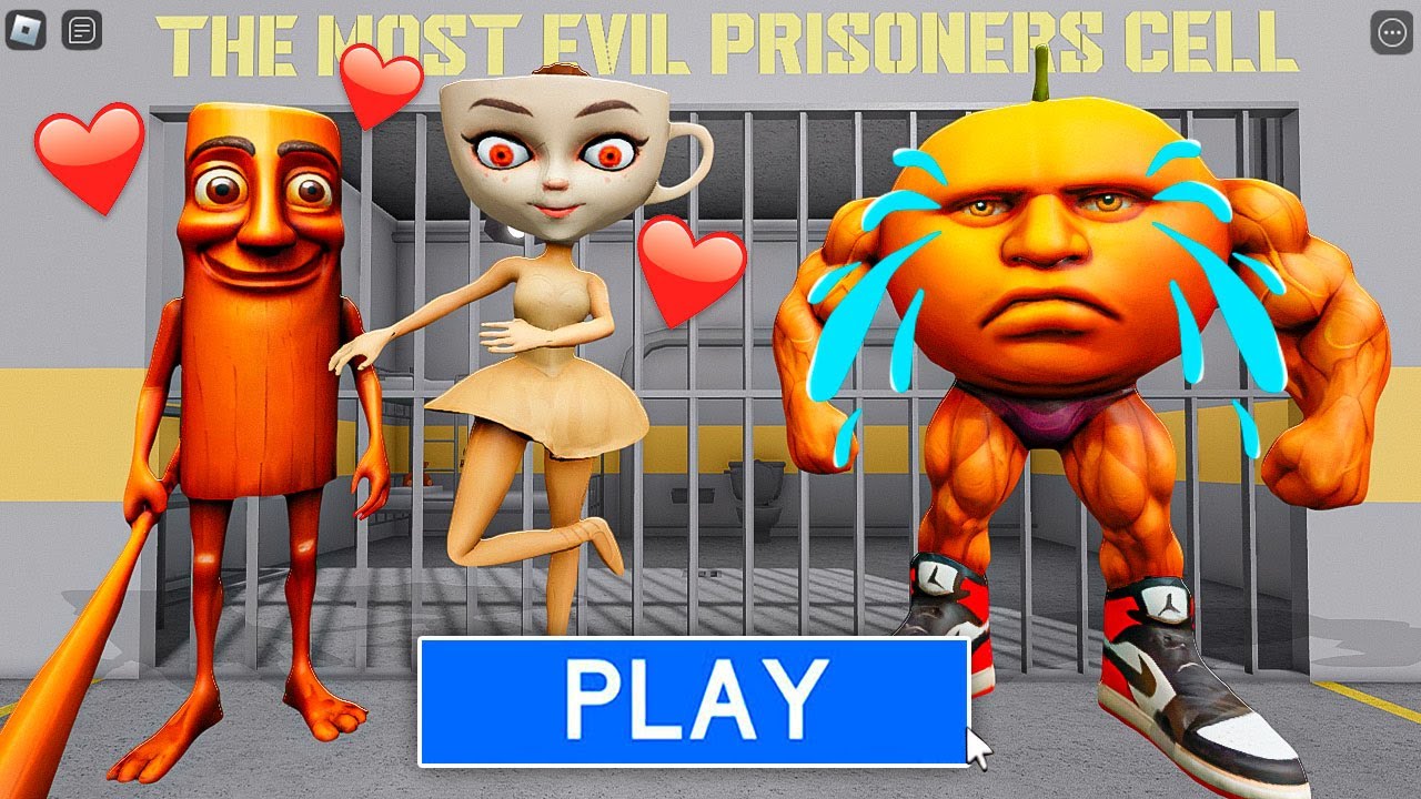 TUNG TUNG SAHUR FALL IN LOVE WITH BALLERINA CAPPUCCINA Scary Prison Obby (#Roblox)