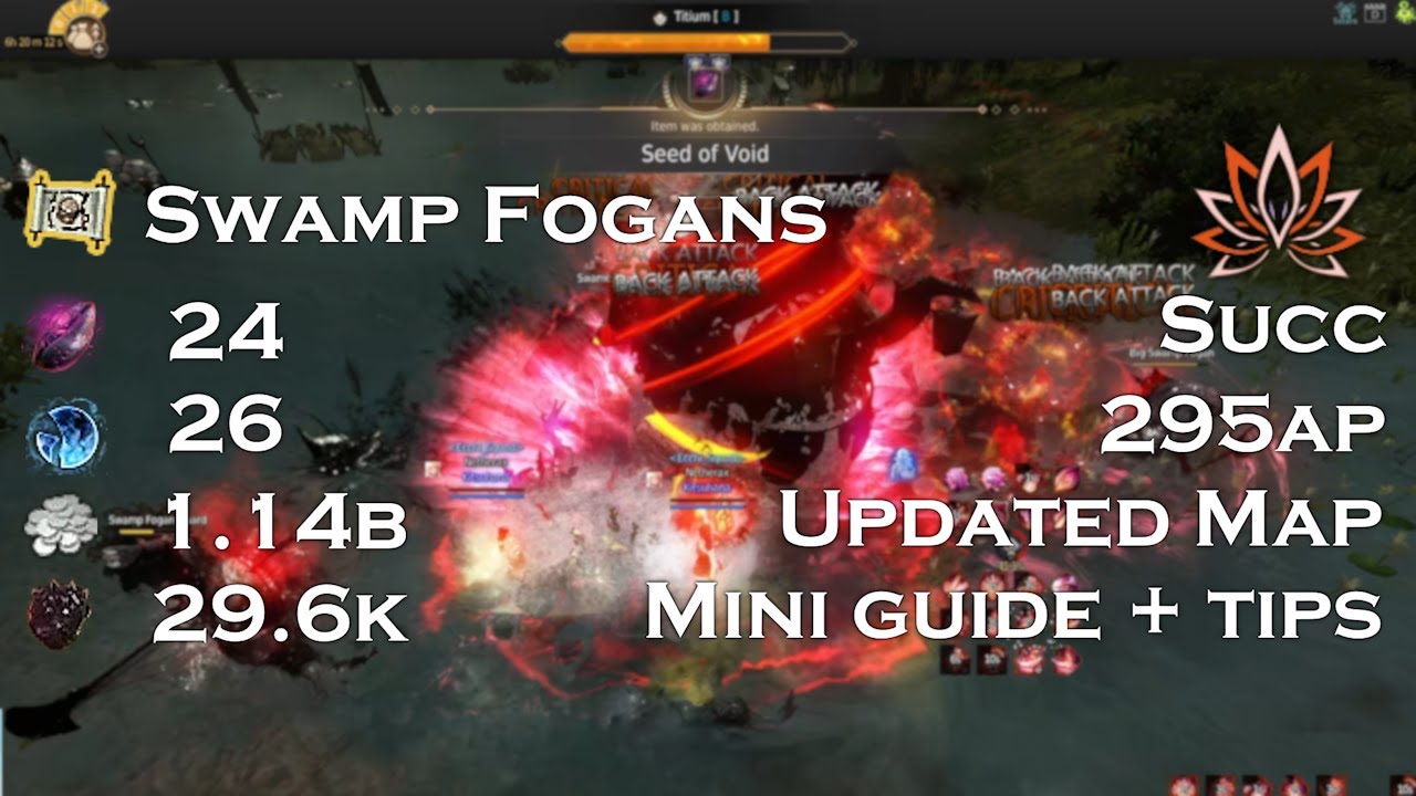 BDO | Swamp Fogans 29.6k (L2, Agris fever on Titium) + mini guide | Succession Maegu 295 Kutum