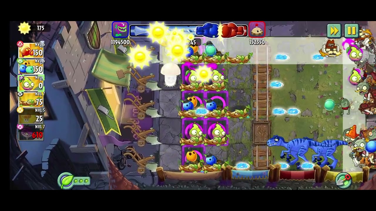 #PVZ2 2026 #Torneo de Lansaguisante de fuego con mejoras a raudales-4 combinaciones-Fire Peashooter