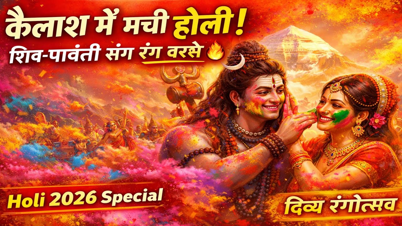 देखो कैलाश में शिव-पार्वती की दिव्य होली 🔱 | रंगों में डूबा पूरा धाम | Kailash Holi Video 2026