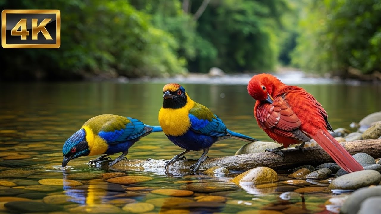 Deep Relaxing Piano with Bird Sounds and Flowing River for Sleep, Focus and Inner Peace