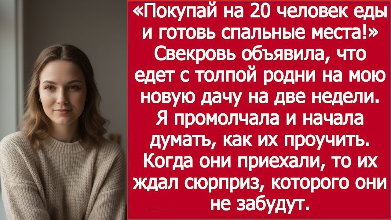 «Покупай на 20 человек еды!» — свекровь едёт на мою дачу!