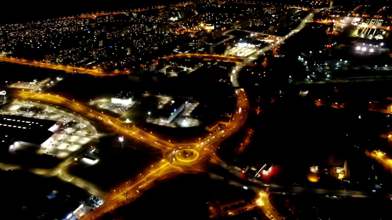 Wałbrzych nocą z lotu ptaka, DJI MAVIC 2 PRO/ZOOM