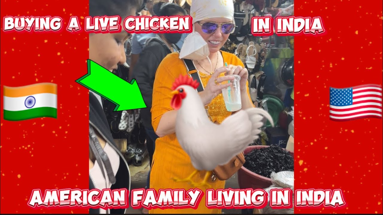 AMERICAN BUYING A LIVE CHICKEN IN INDIA 🇮🇳😱😱😱 TO COOK.