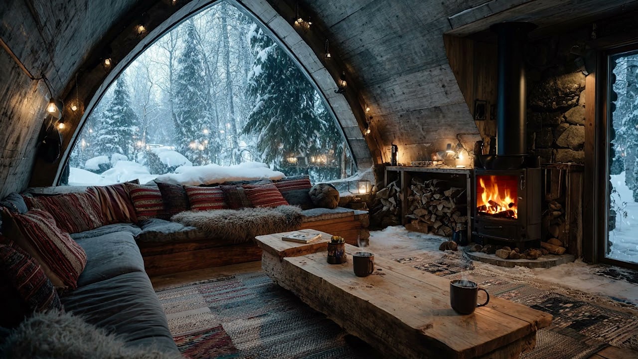 Hushed Winter | Gentle Winter Sounds with Snowfall Ambience for Relaxation and Deep Sleep