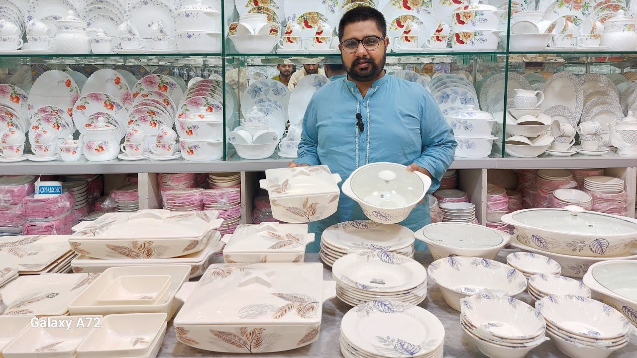 Melamine Dinner Set Glass Cover 72pc Full Print Dinner Original Quality sohail Traderd Faisalabad