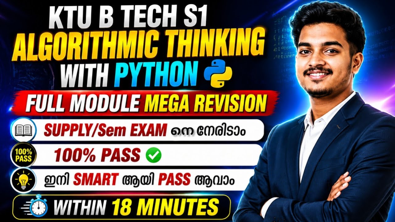 KTU B Tech S1 Algorithmic Thinking with Python (UCEST105) Full Module Mega Revision