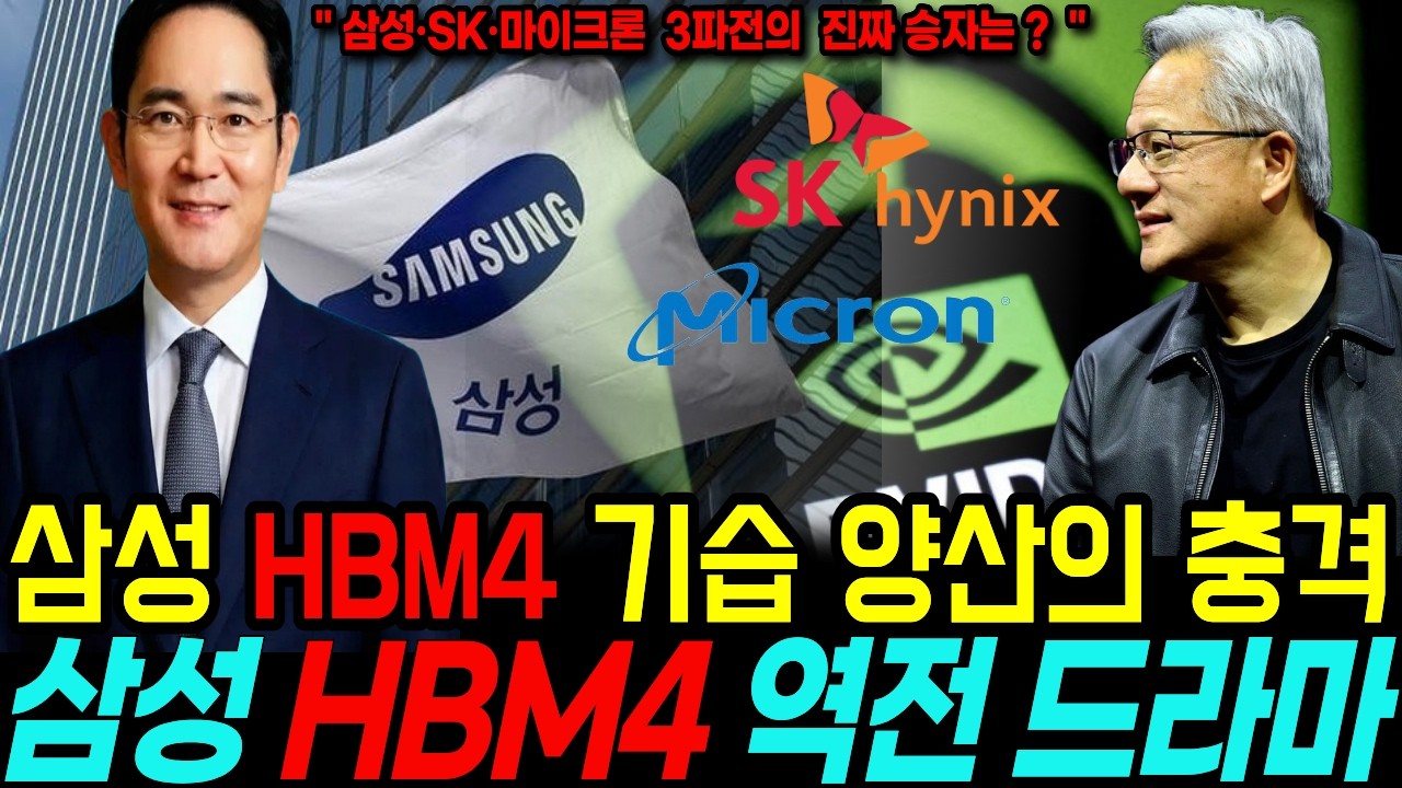 삼성 HBM4 세계 최초 양산! 1년 만에 역전극 터졌다...50조 시장 폭발! 삼성·SK·마이크론 3파전의 진짜 승자 ㅣ삼성전자ㅣSK하이닉스ㅣHBM4ㅣ엔비디아
