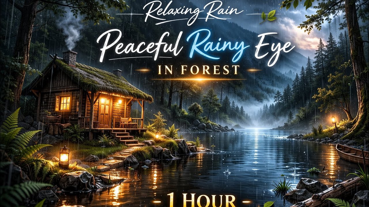 🌲 Peaceful Rain in Forest Sound 🌧️ | 1 Hour Relaxing Rain Sounds for Study, Sleep & Focus 🌙