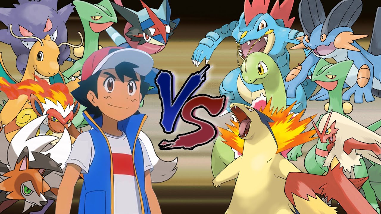 Pokemon Battle Of Starters: Ash Vs Johto and Hoenn Starters