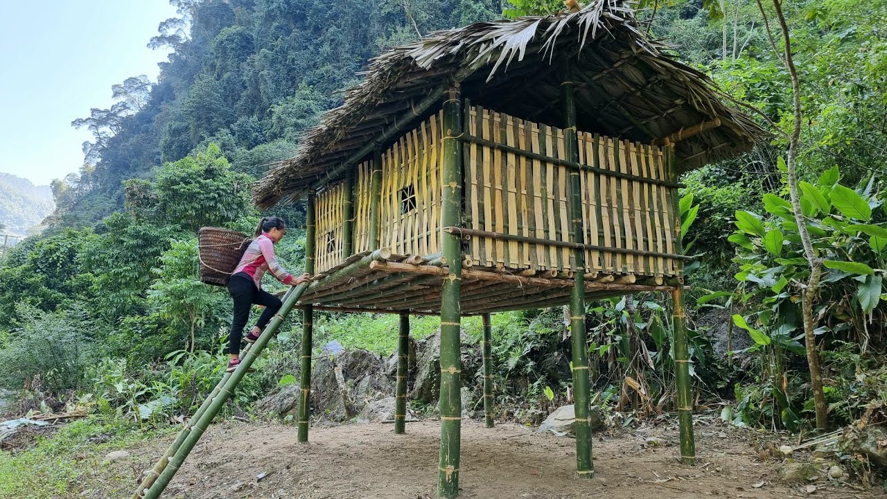 Build Wall From Bamboo - Complete Bamboo House Two Floors - Ly Thi Tam