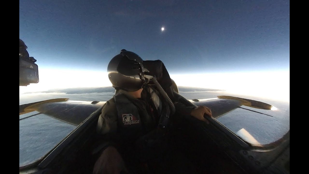Solar Eclipse Intercept in a Jet (2017 Total Solar Eclipse)