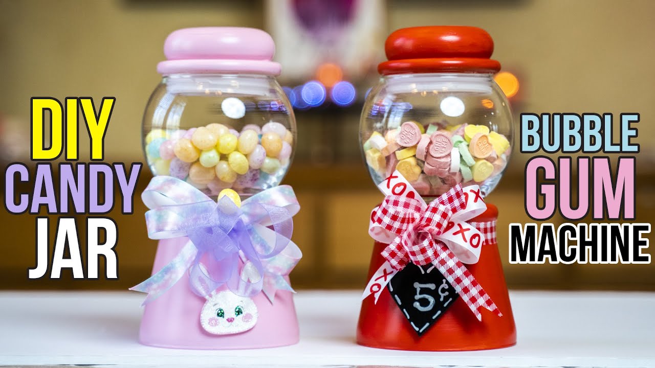 Candy Jar/Bubble Gum Machine Using DOLLAR TREE Items