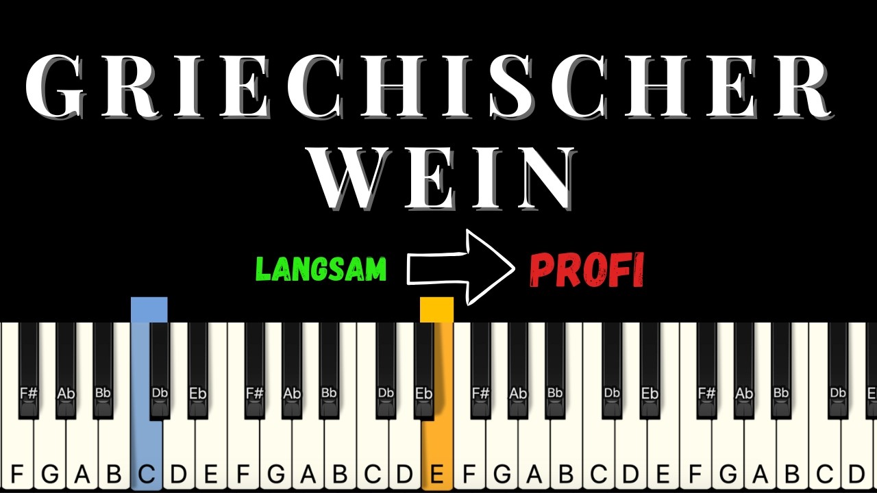 Griechischer Wein – Piano Tutorial | Udo Jürgens (langsam · mittel · original)