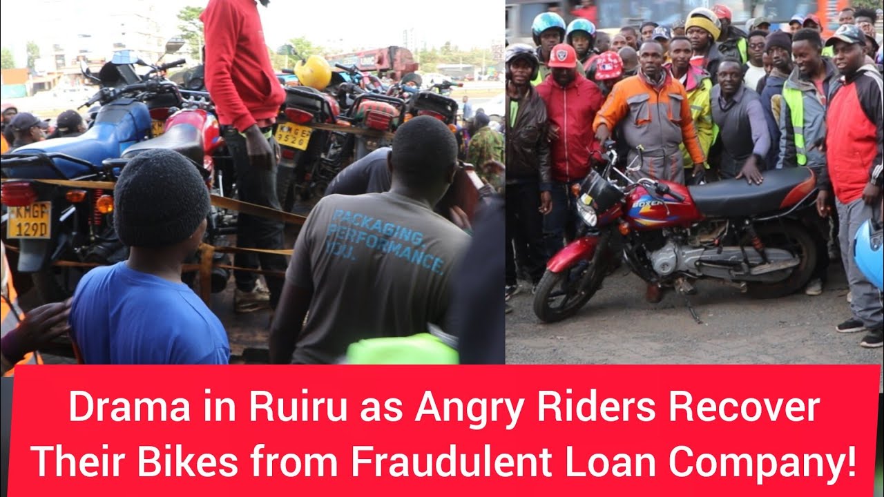 Drama in Ruiru! Boda Boda Riders storm & recover their stolen bikes from faudulent Loan company