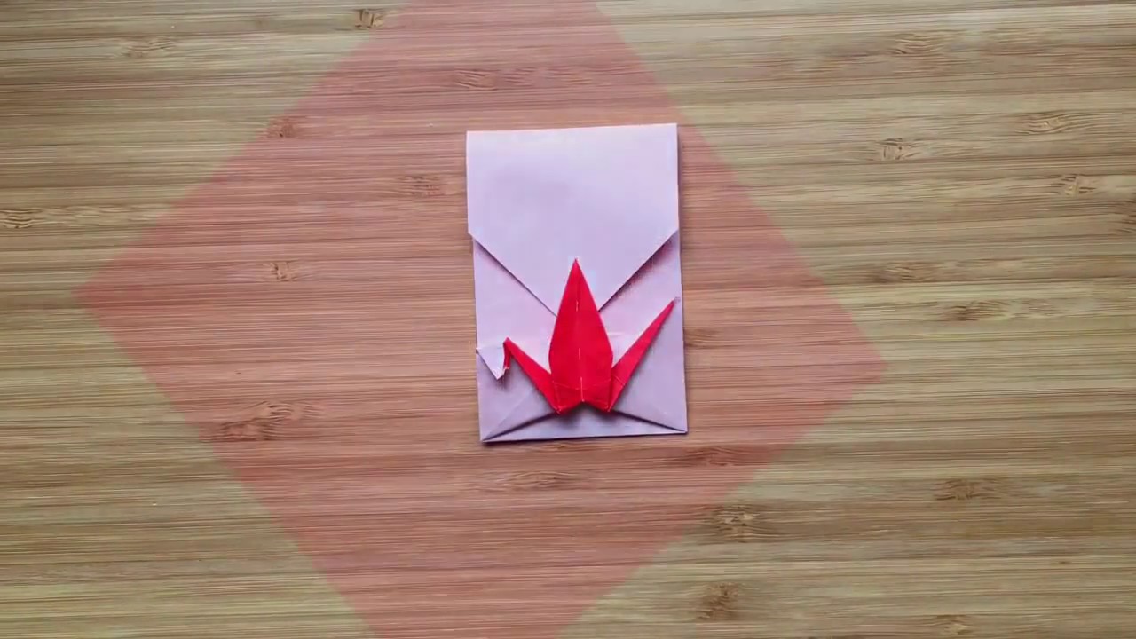 折り紙で鶴のぽち袋の作り方【ORIGAMI】
