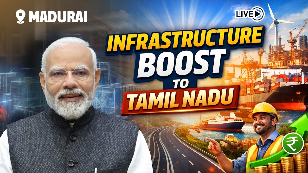Watch LIVE: PM Modi inaugurates & lays foundation stone for development works in Madurai, Tamil Nadu
