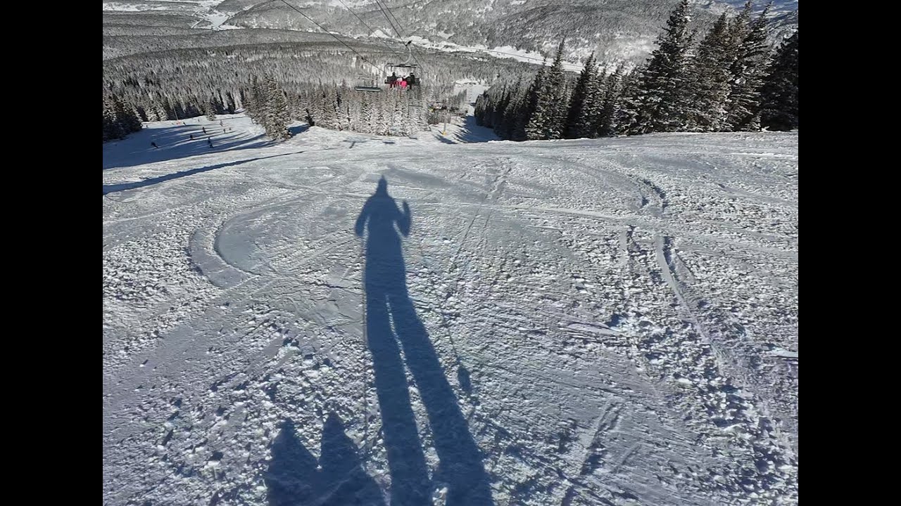 Skiing Little Burn run under the Timberline chair lift at Copper 12/31/2024