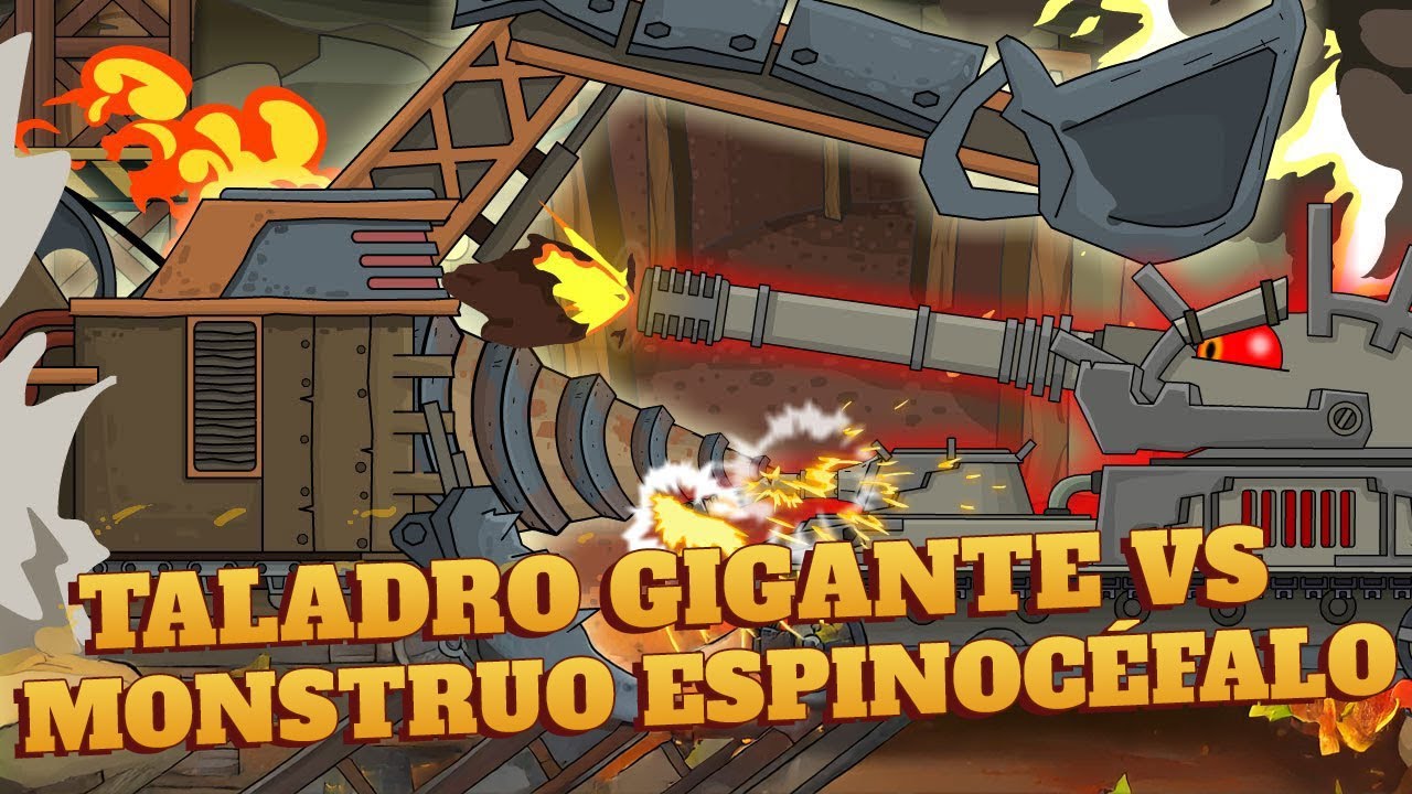 Taladro gigante vs Monstruo Espinocéfalo – Tanques Animados