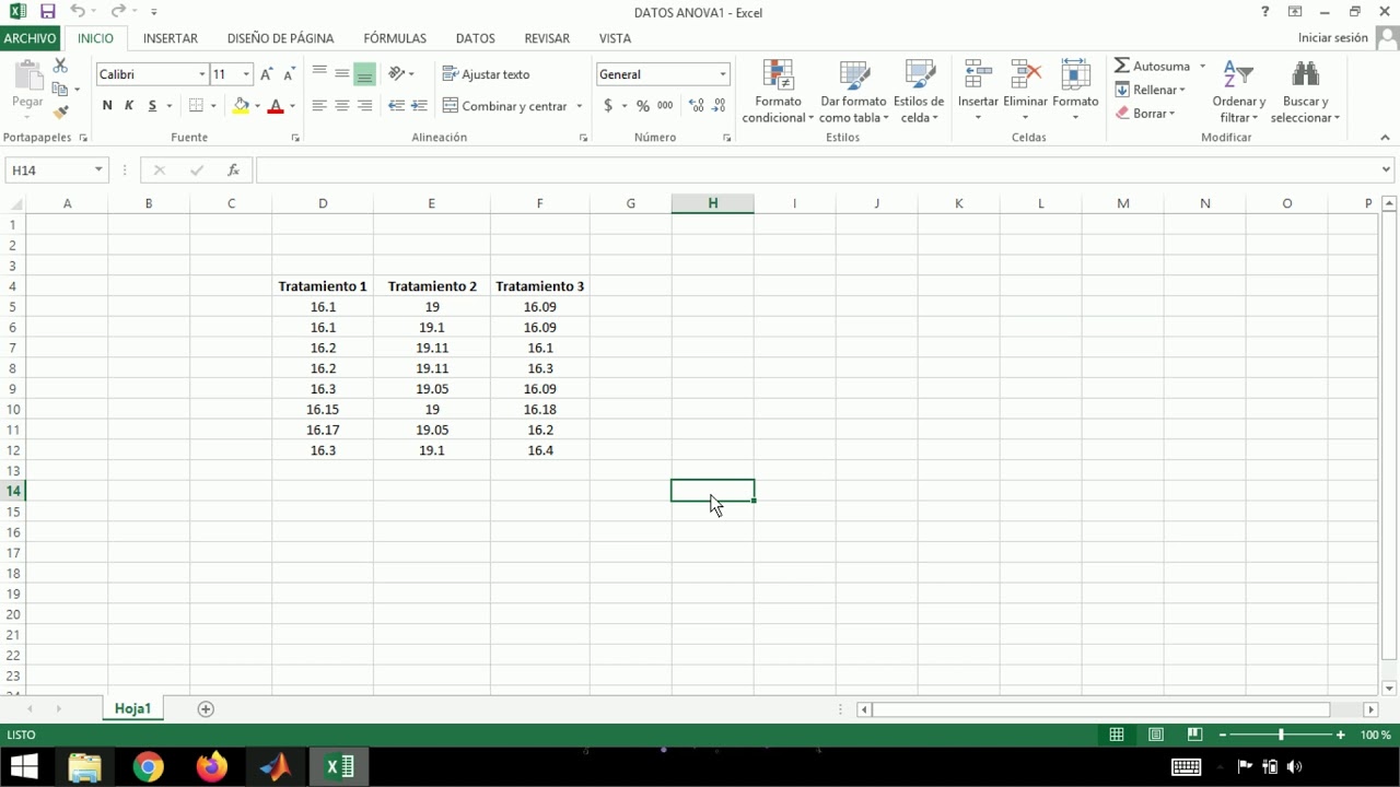 ANOVA ONE-WAY EN MATLAB