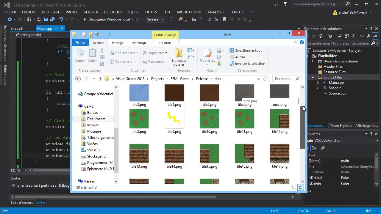 Programmer des jeux C++ / SFML - Tuto 5 - Sprites