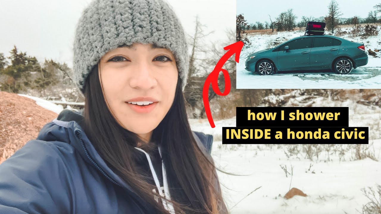 Living in a car: How I shower INSIDE a Honda Civic 🚗
