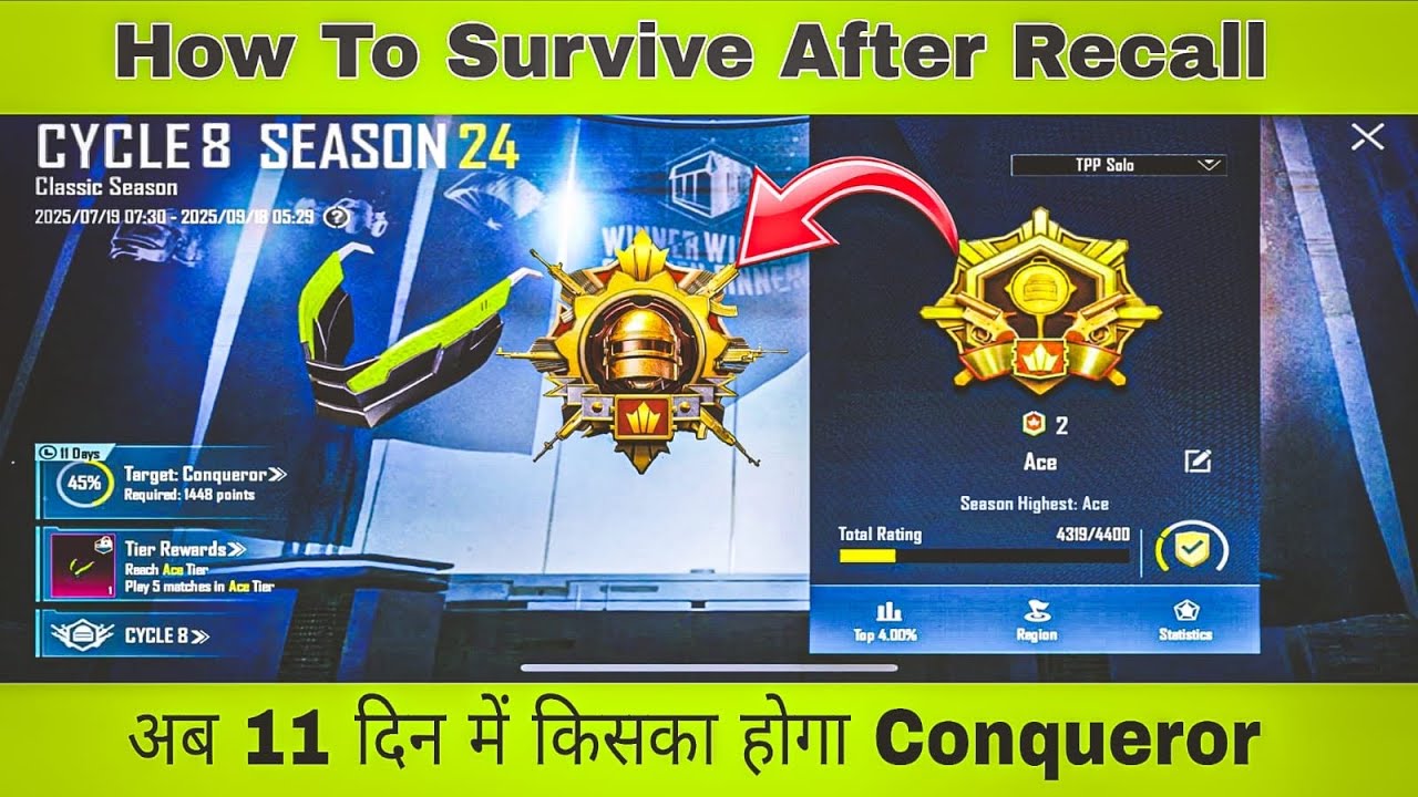 How To Survive After Recall | 11 Din Me Kiska Hoga Conqueror ❓Bgmi Solo Rankpush Gameplay 