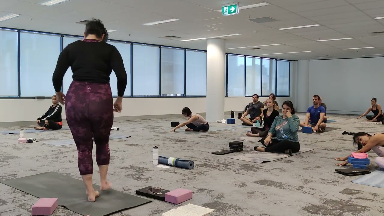 corporate yoga session