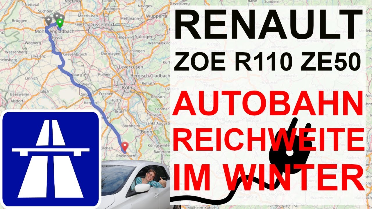 Renault Zoe Autobahn Reichweite im Winter | ZE50 R110 Testfahrt