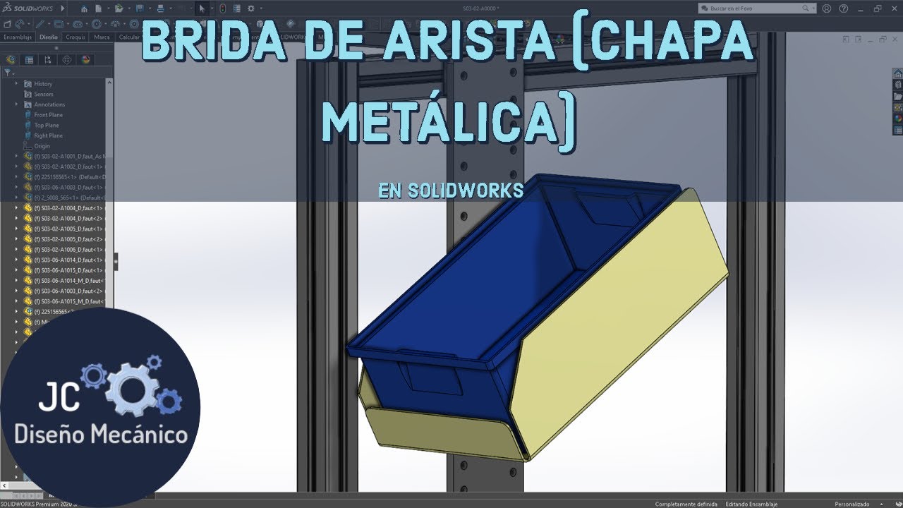 BRIDA DE ARISTA (CHAPA METÁLICA) EN #SOLIDWORKS