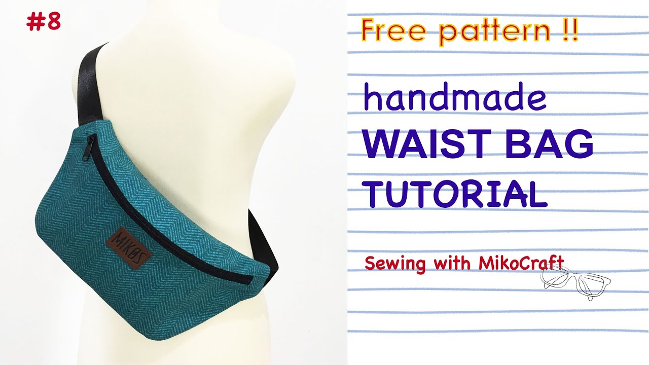 Cara membuat tas pinggang / waist bag / fanny pack (pola gratis) - Tutorial by Mikocraft