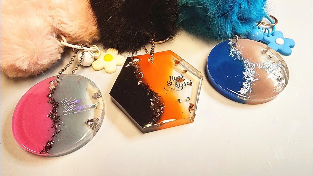 Tri-Color Epoxy Resin Keychain DIY | Creative Handcraft Tutorial
