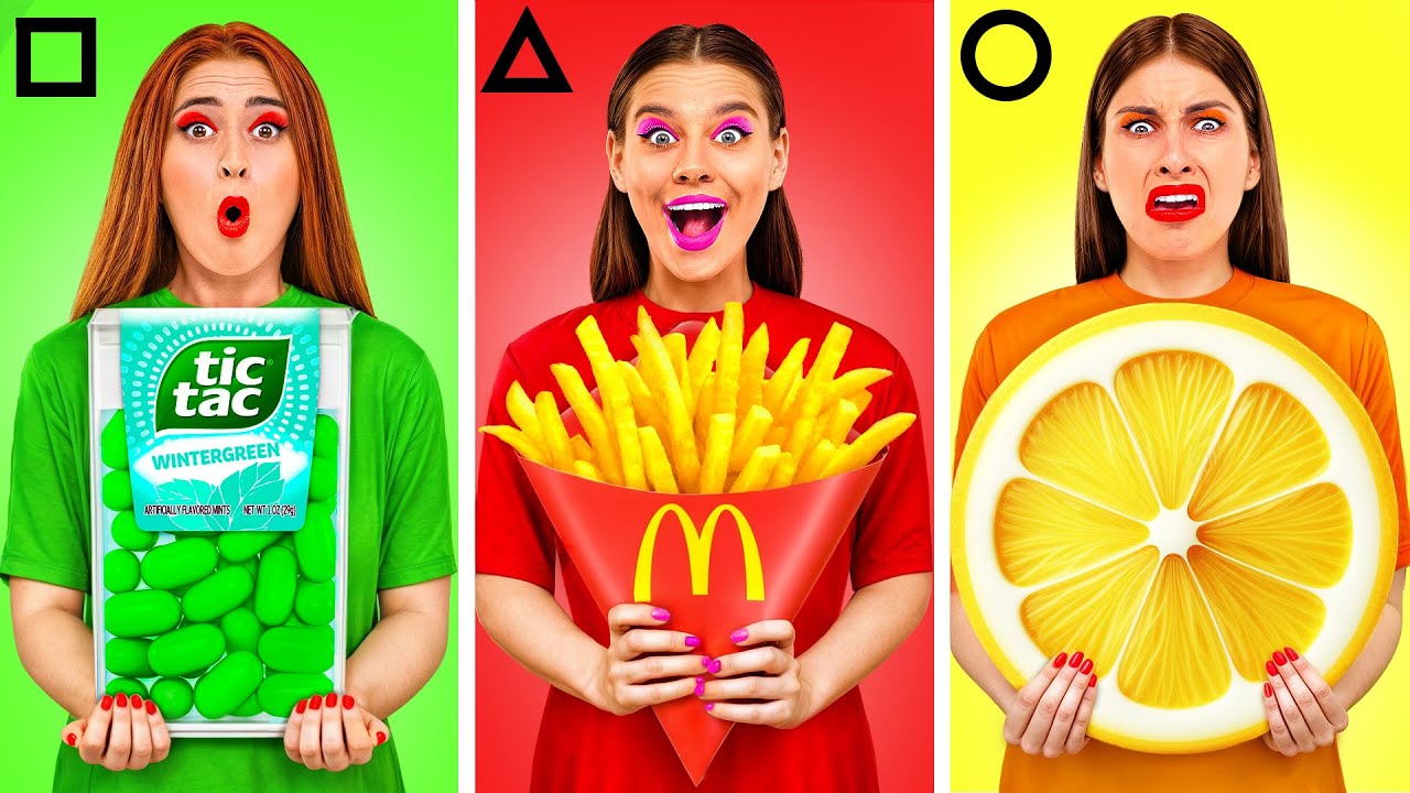 الأشكال الهندسية الغذاء التحدي | حرب المطبخ Happy Fun
