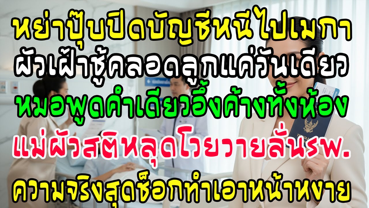 หย่าปุ๊บปิดบัญชีย้ายไปเมกา ผัวเฝ้ามือที่สามคลอด หมอพูดคำเดียวผัวอึ้ง แม่ผัวโวยวายลั่น รพ.