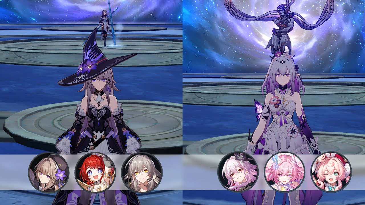 HSR 3.7 - Pure Fiction 4 - E2S1 Herta (E1 Tribbie) and E0S1 Castorice (E2 Evernight, E2S1 Hyacine)
